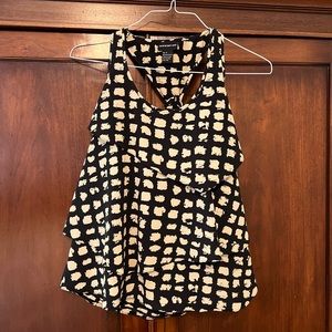 Central Park West tank top with bow detail on back